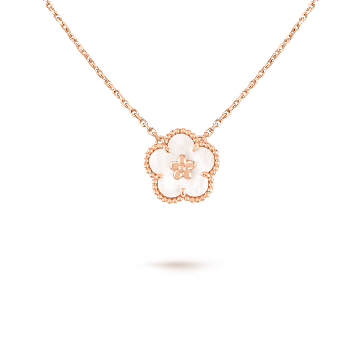 Van Cleef & Arpels Lucky Spring pendant, plum blossom 18K rose gold, Mother-of-pearl
