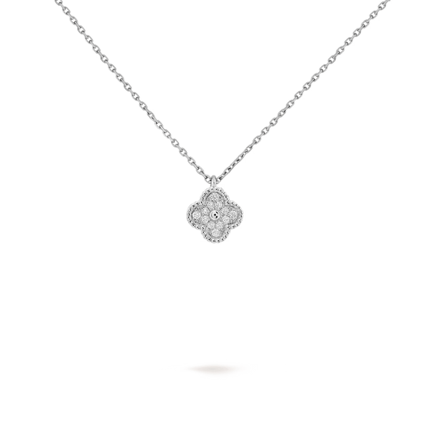 Van Cleef & Arpels Sweet Alhambra pendant 18K white gold, Diamond