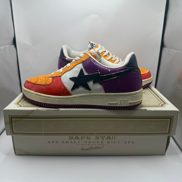 Vintage A Bathing Ape Bape Sta Foot Soldier Orange / White (USED) - Size 10.5