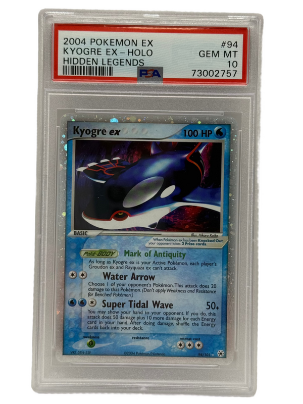2004 Pokémon Hidden Legends Kyogre Ex Holo 94/101 PSA 10 GEM MINT
