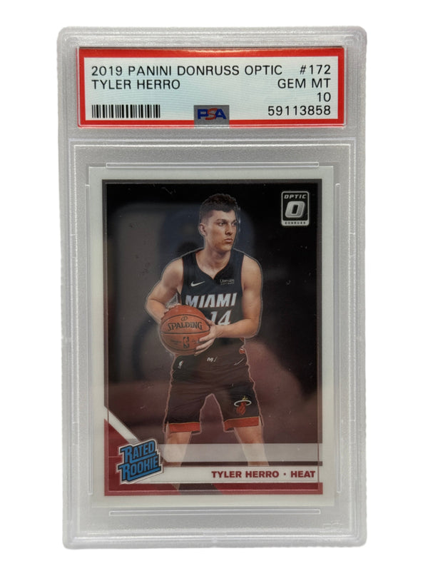 2019 Panini Donruss Optic Tyler Herro Base Rookie Card #172 PSA 10 GEM MINT