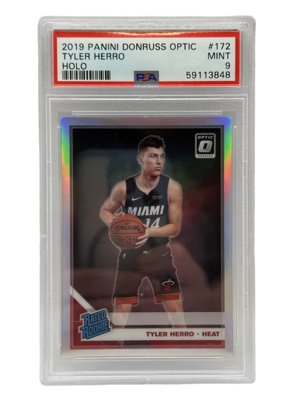 2019 Panini Donruss Optic Tyler Herro Holo Rookie Card #172 PSA 9 MINT