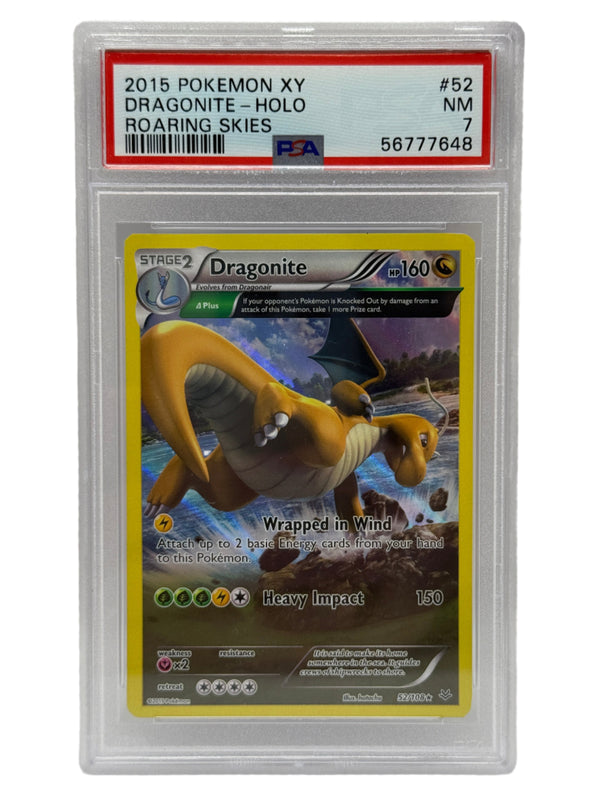 2015 Pokémon XY Roaring Skies Dragonite Holo 52/108 PSA 7 NEAR MINT
