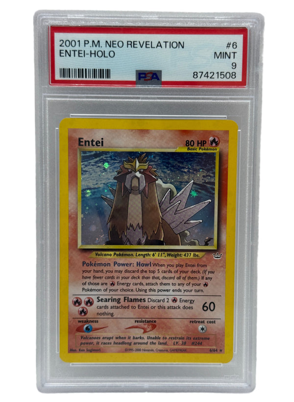 2001 Pokémon Neo Revelation Entei Holo 6/64 PSA 9 MINT