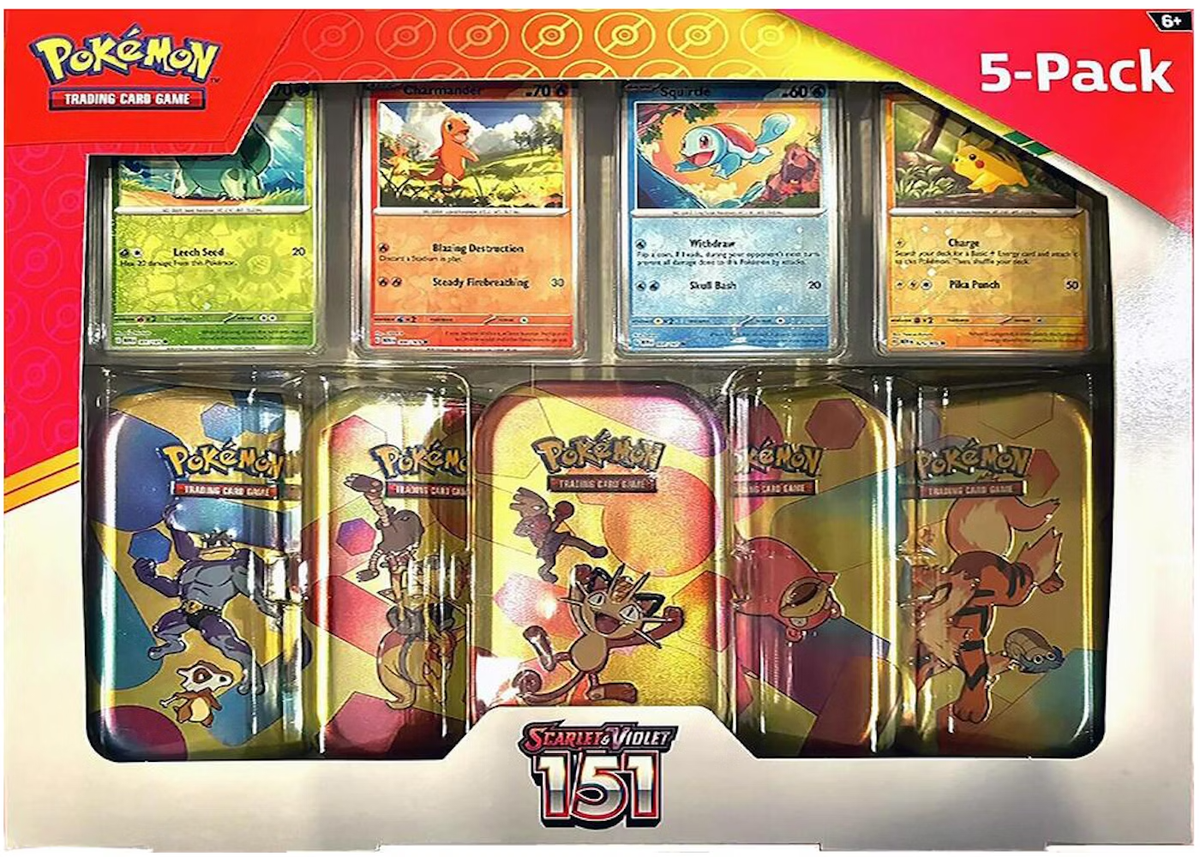 Pokémon TCG: Scarlet & Violet 151 Costco 5 Mini Tin Bundle (Tin Art Mary Vary)