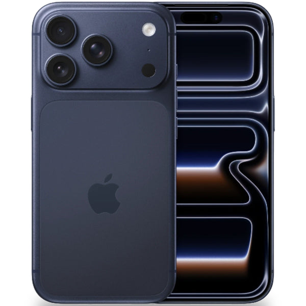 Black smartphone with Apple logo on a white background