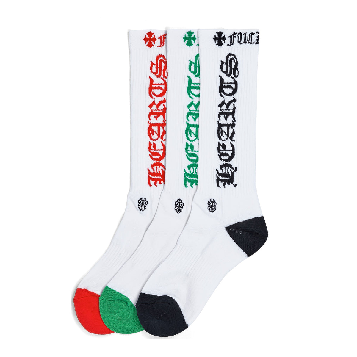 Chrome Hearts 3 Pack CH Logo Socks White