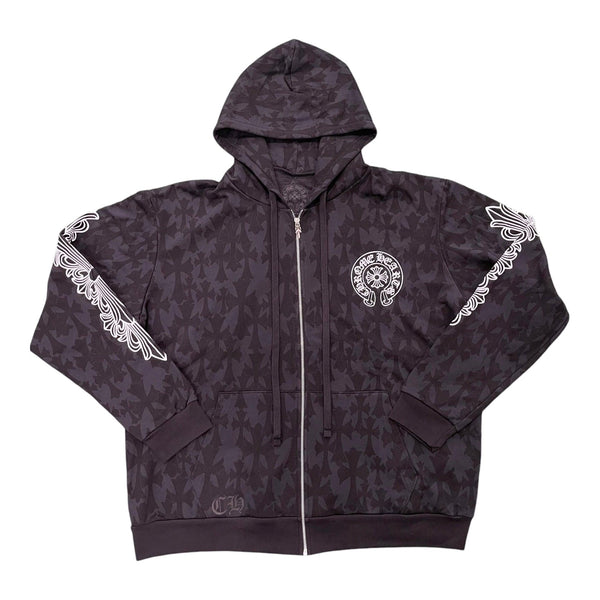 Chrome Hearts Cemetery Cross Zip-Up Hoodie Black - Supra Sneakers