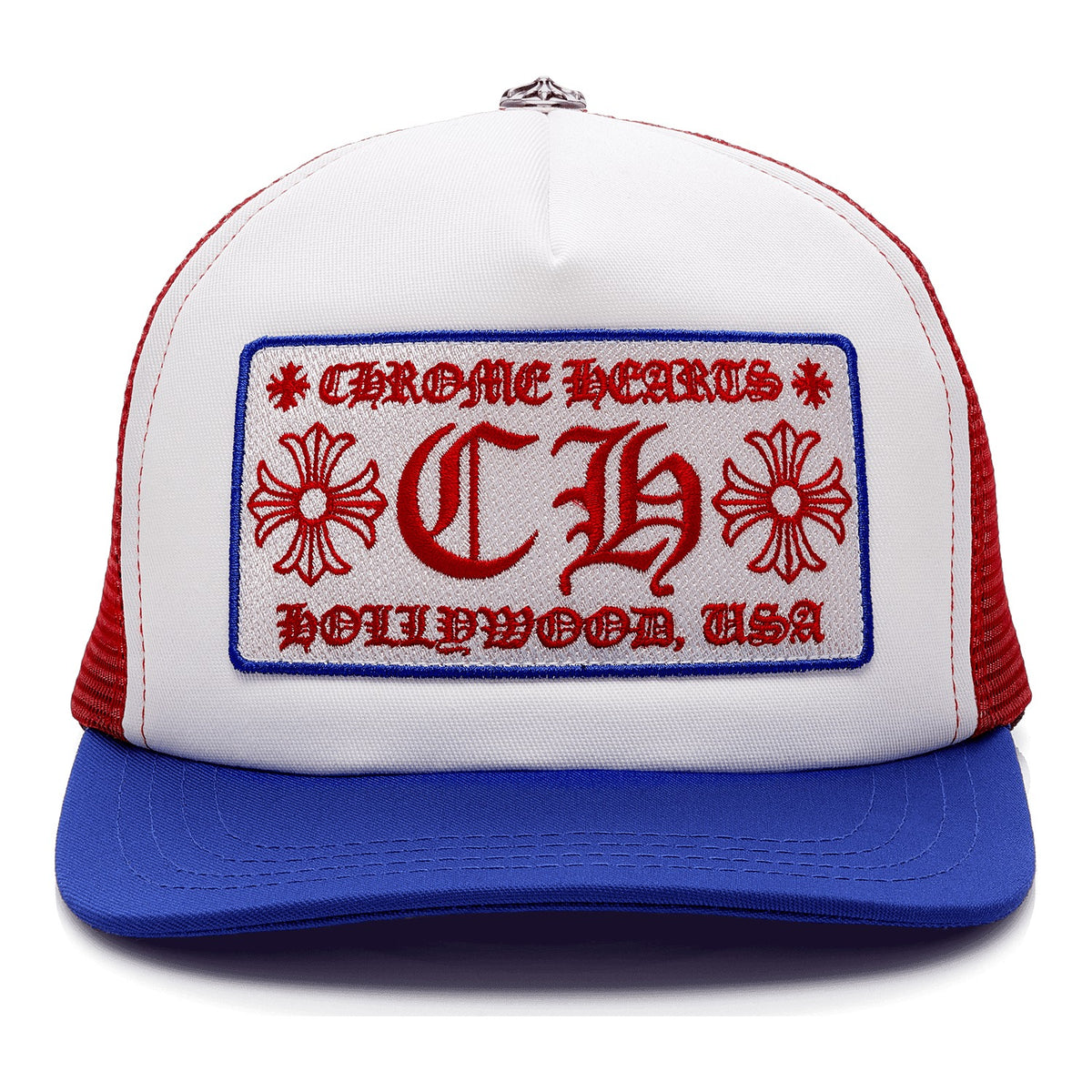 Chrome Hearts CH Hollywood USA Trucker Hat Red, White & Blue