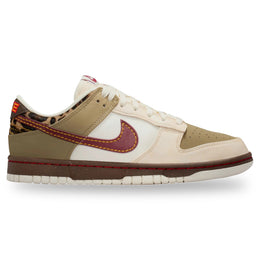 Nike Dunk Low Retro Kaki Rouge Équipe Blanc Perle Léopard (Femme)