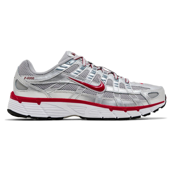 Nike P-6000 Metallic Silver Gym Red sneakers — style CD6404-024 — photo 1 of 5