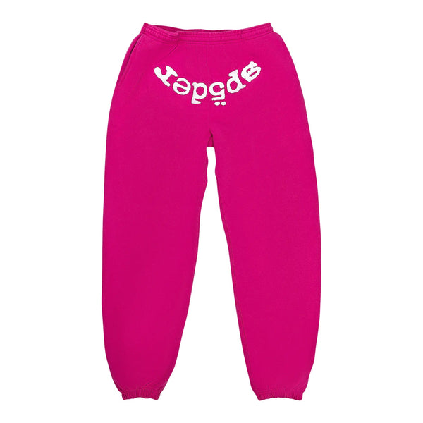 Sp5der Legacy Web Sweatpants Pink & White