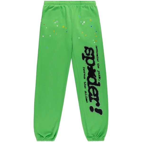 Sp5der Punk V2 Rhinestone Sweatpant Bright Green