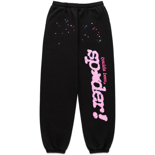 Sp5der x Druski Coulda Been Heart Punk V2 Sweatpant Owl Black