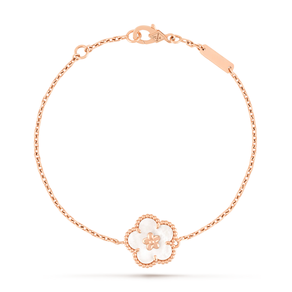 Van Cleef & Arpels Lucky Spring bracelet, plum blossom 18K rose gold, Mother-of-pearl