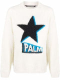 Palm Angels Rockstar knitted jumper white