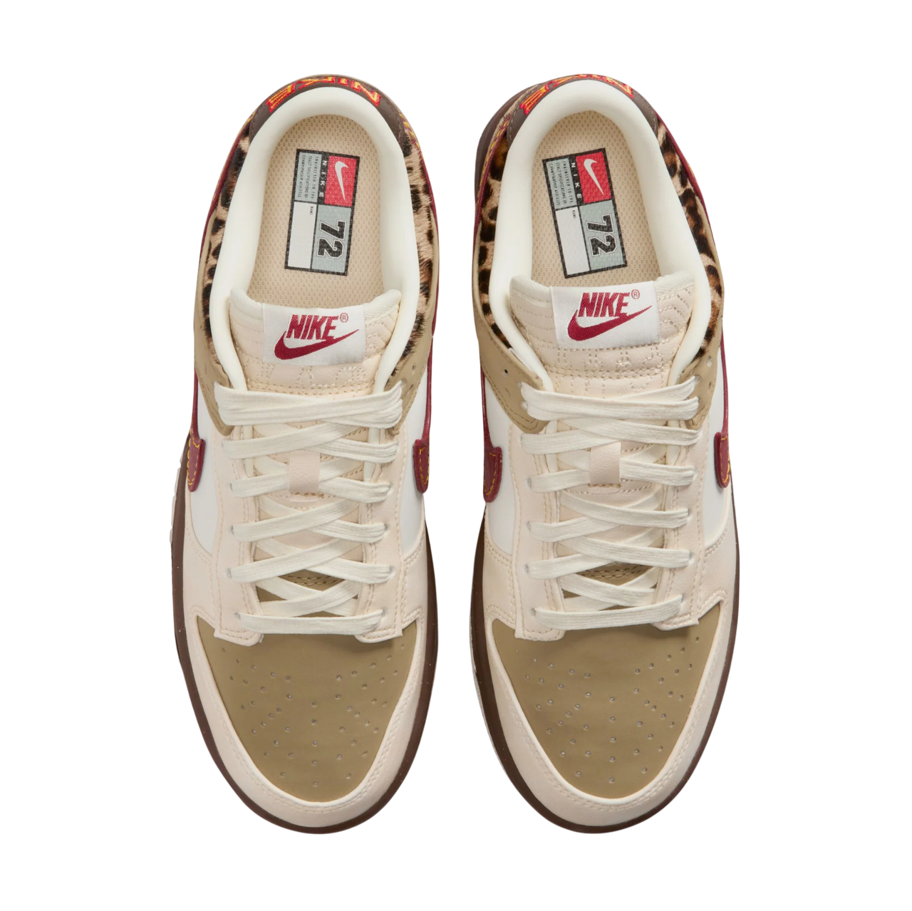 Nike Dunk Low Retro Khaki Team Red Pearl White Leopard (Women's)