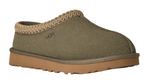 Green slip-on shoe with brown sole on a white background - Image 2