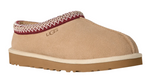 Tan UGG slipper with a patterned tongue on a white background - Image 2