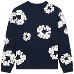 Denim Tears Long Sleeve Cotton Wreath Tee Navy Blue - Image 1