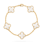 Van Cleef & Arpels Vintage Alhambra bracelet, 5 motifs 18K yellow gold, Mother-of-pearl - Image 1