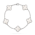 Bracelet Van Cleef & Arpels Vintage Alhambra, 5 motifs en or blanc 18K, nacre