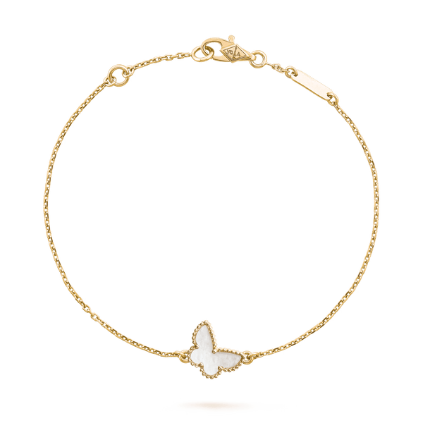Van Cleef & Arpels Sweet Butterflies bracelet 18K yellow gold, Mother-of-pearl