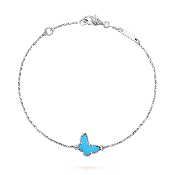Van Cleef & Arpels Sweet Butterflies bracelet 18K white gold, Turquoise
