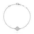 Van Cleef & Arpels Sweet Alhambra Armband, 1 Motiv aus 18K Weißgold und Diamant