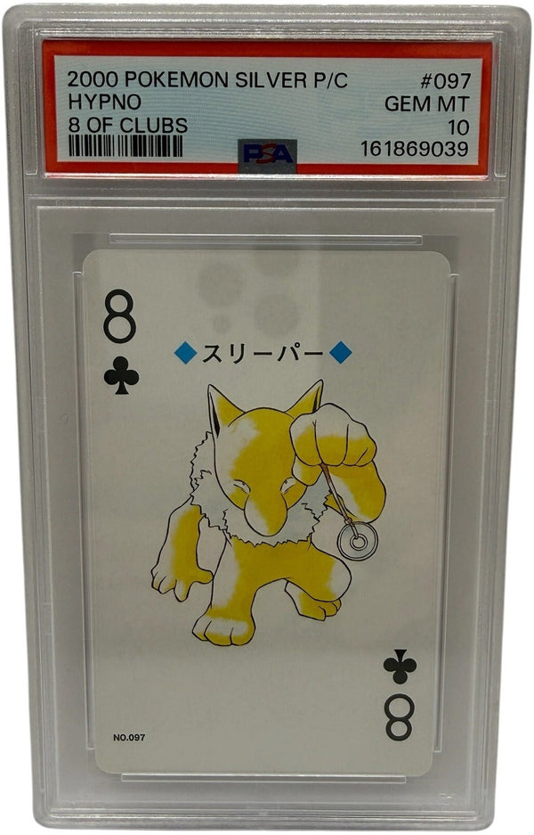 2000 Pokémon Silver Playing Cards Hypno 8 of Clubs #097 PSA 10 GEM MINT — photo 1
