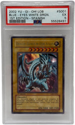 2002 Yu-Gi-Oh! LOB Blue Eyes White Dragon 1st Edition Spanish #S001 - PSA 5 (LDD-S001) - Image 1