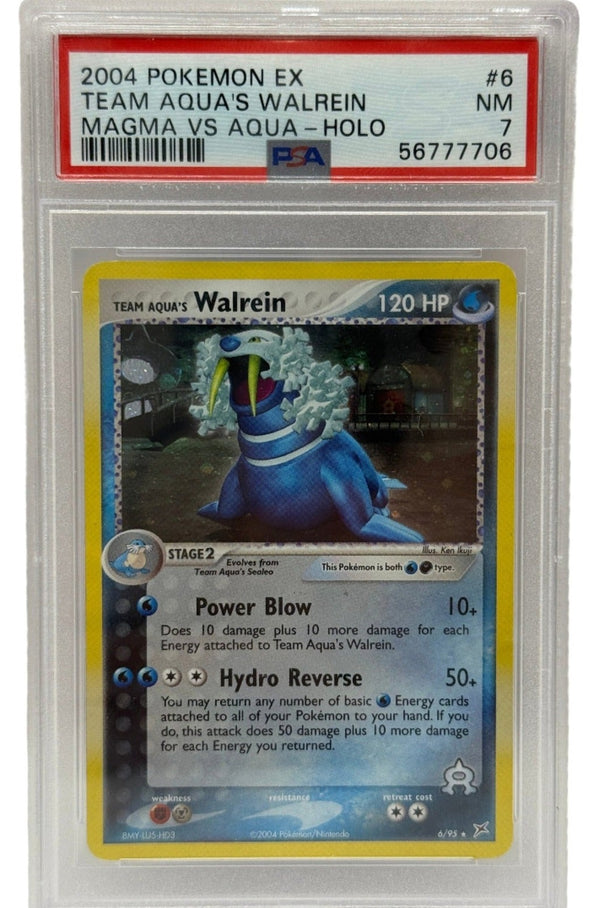 2004 Pokémon EX Team Aqua's Walrein Holo 6/95 PSA 7 NEAR MINT