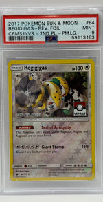 2017 Pokémon League Crismon Invasion Regigigas 2nd Place Reverse Holo 84/111 PSA 9 MINT - Image 3