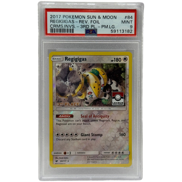 2017 Pokémon League Crismon Invasion Regigigas 3rd Place Reverse Holo 84/111 PSA 9 MINT