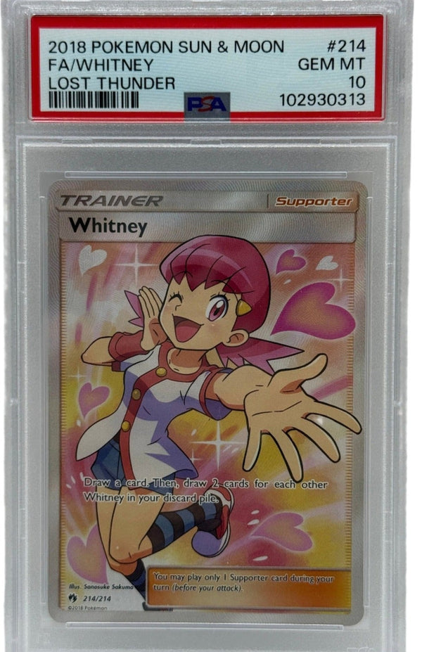 2018 Pokémon Lost Thunder Whitney Full Art 214/214 PSA 10 GEM MINT