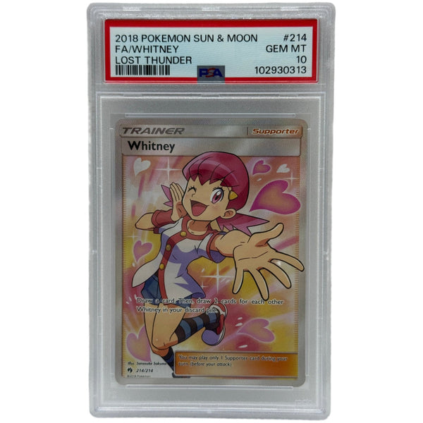 2018 Pokémon Lost Thunder Whitney Full Art 214/214 PSA 10 GEM MINT