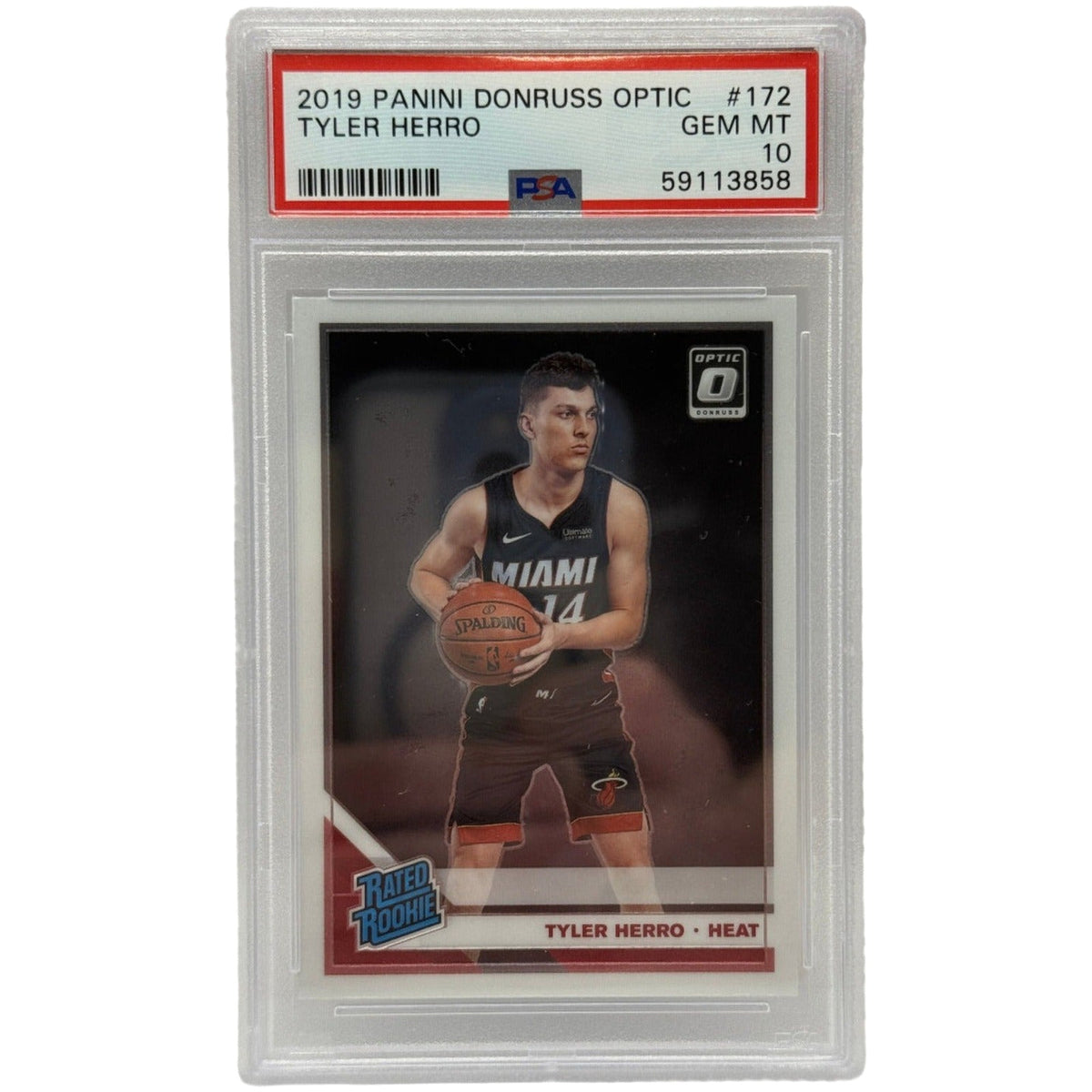2019 Panini Donruss Optic Tyler Herro Base Rookie Card #172 PSA 10 GEM MINT
