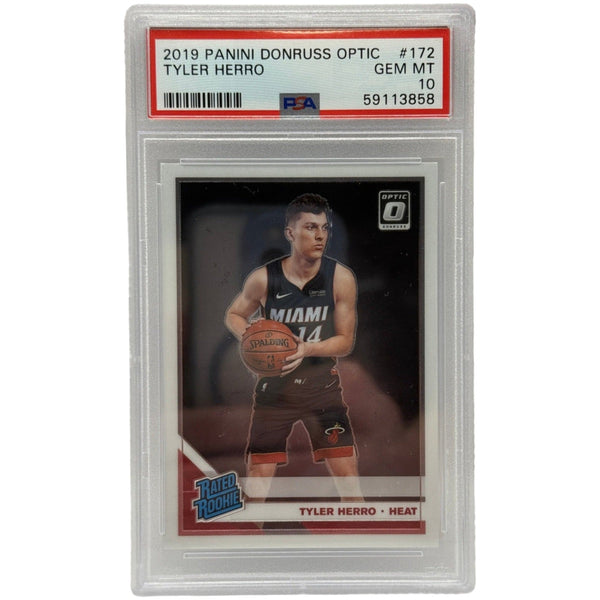 2019 Panini Donruss Optic Tyler Herro Base Rookie Card #172 PSA 10 GEM MINT