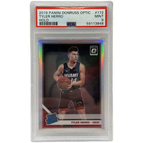 2019 Panini Donruss Optic Tyler Herro Holo Rookie Card #172 PSA 9 MINT