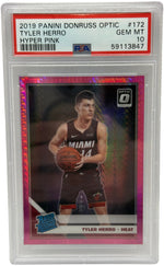 2019 Panini Donruss Optic Tyler Herro Hyper Pink Rookie Card #172 PSA 10 GEM MINT - Image 1