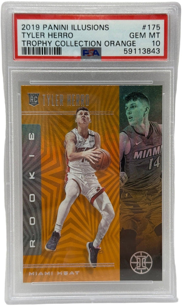 2019 Panini Illusions Tyler Herro Trophy Collection Orange Rookie Card #175 PSA 10 GEM MINT