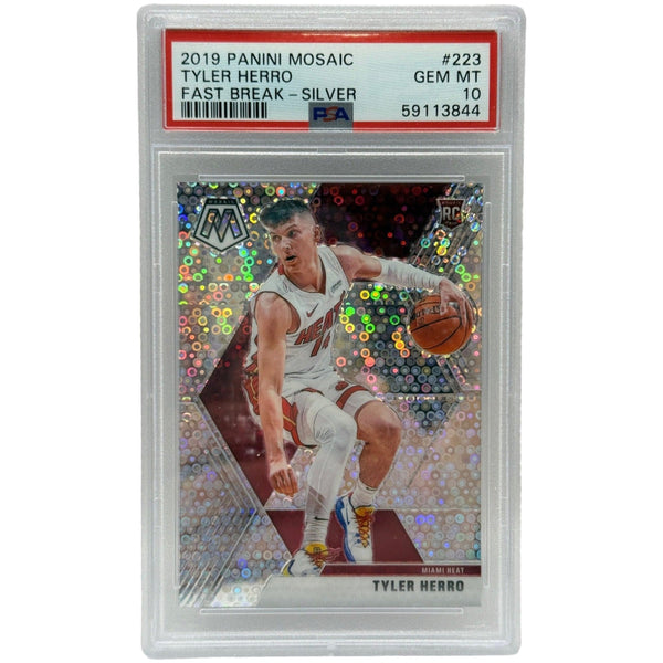 2019 Panini Mosaic Tyler Herro Fast Break Silver Rookie Card #223 PSA 10 GEM MINT