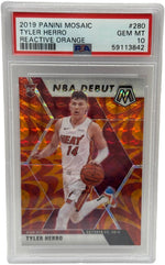 2019 Panini Mosaic Tyler Herro Reactive Orange Rookie Card #280 PSA 10 GEM MINT - Image 1