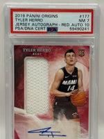 2019 Panini Origins Tyler Herro Jersey Autograph - Red /99 Rookie Card #177 PSA 7 NEAR MINT & AUTO 10 - Image 3