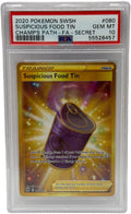 2020 Pokémon Champion's Path Suspicious Food Tin Gold Secret Rare 080/073 PSA 10 GEM MINT
