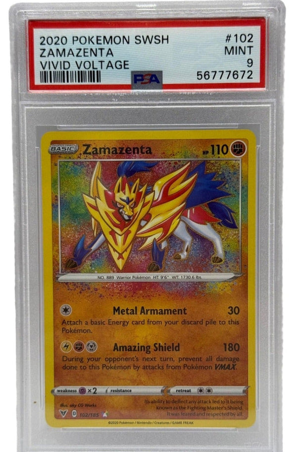2020 Pokémon Vivid Voltage Zamazenta Amazing Rare 102/185 PSA 9 MINT