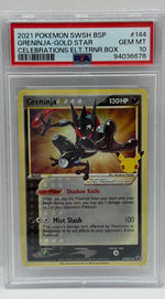 2021 Pokémon SWSH Celebrations ETB Greninja Gold Star SWSH144 PSA 10 GEM MINT - Image 3