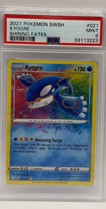 2021 Pokémon Shining Fates Kyogre Amazing Rare 021/072 PSA 9 MINT (SWSH) - Image 3