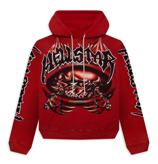 Hellstar Halloween Skeleton Airbrushed Hoodie Red