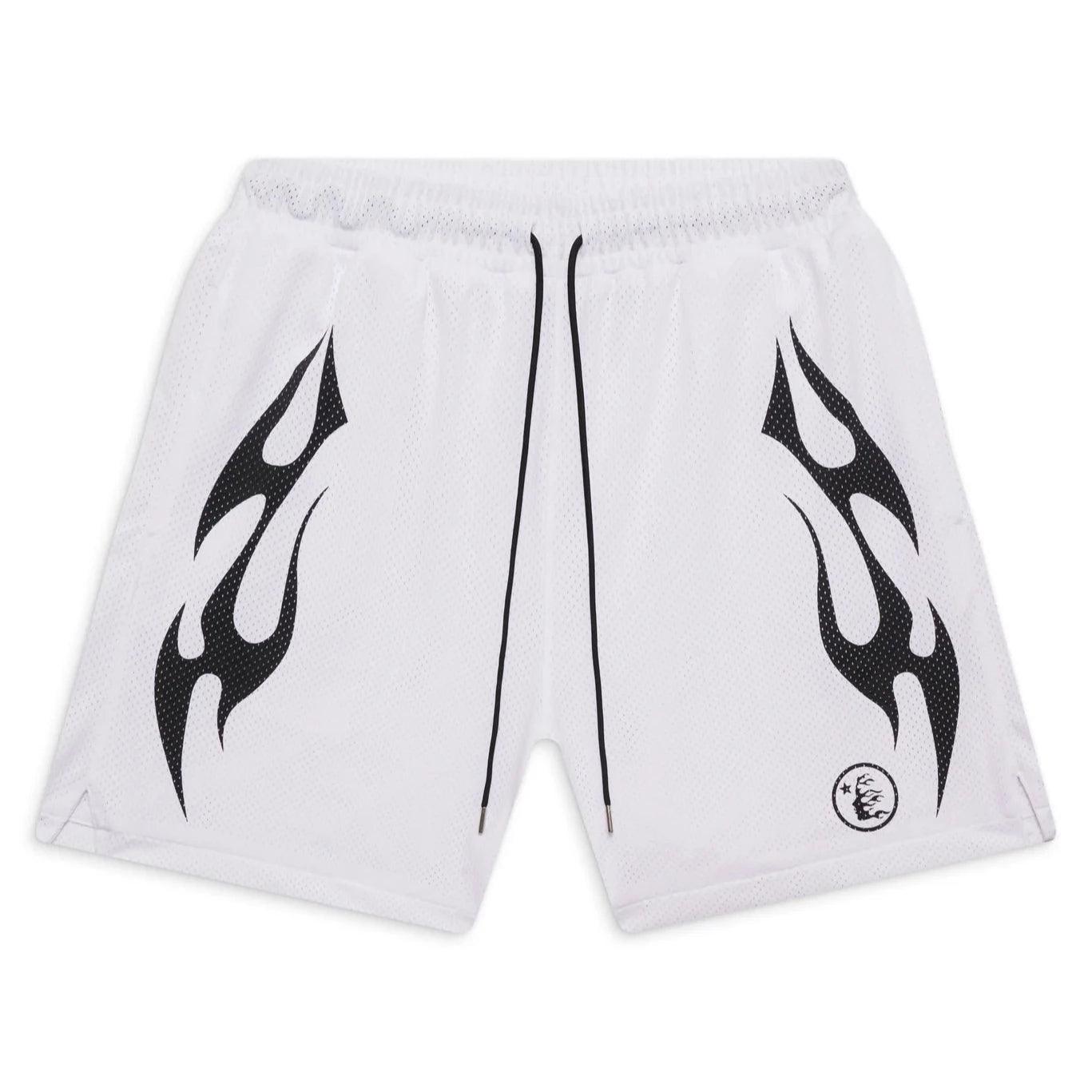 Hellstar Flame Mesh Shorts White